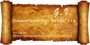 Gaunersdorfer Vitália névjegykártya